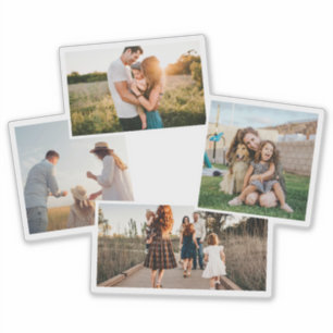 Sticker Collage d'images personnalisées de 4 photos modern