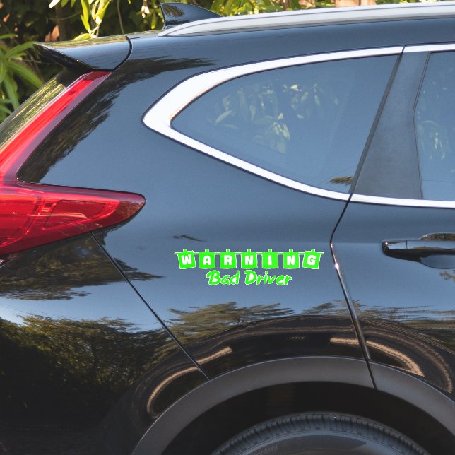 Sticker Collant automatique 'Avertissement de mauvais pilo (Coté voiture)
