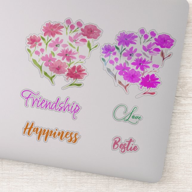 Sticker Collection Amitié Aquarelle Fleurs sauvages (Détail)