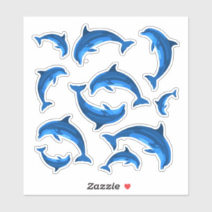Sticker Collection Dauphins Bleus en forme