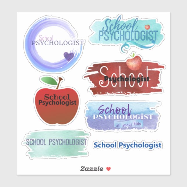 Sticker Collection d'autocollants Contour Psychologue de l (Feuille)