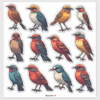 Sticker Collection d'autocollants décoratifs d'oiseaux cha