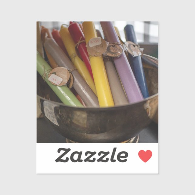 Sticker Collection de bougies vintages (Feuille)