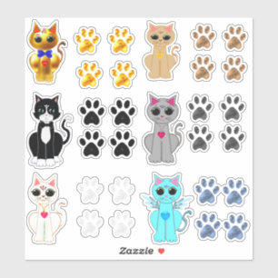 Sticker Collection de chats et pattes Kitty
