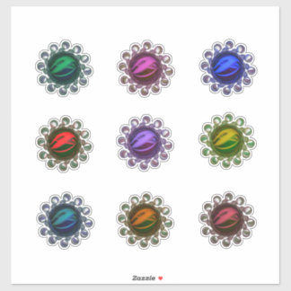 Sticker Collection de gemmes colorées abstraites 
