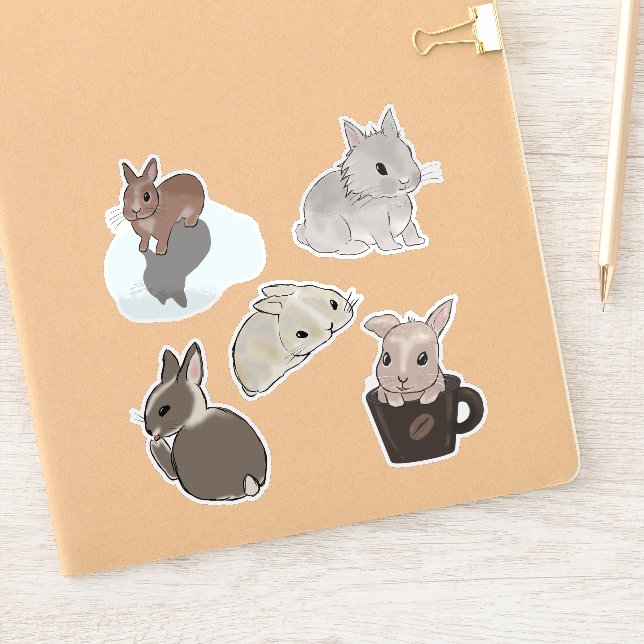 Sticker Collection de lapins mignons 4 (Carnet)