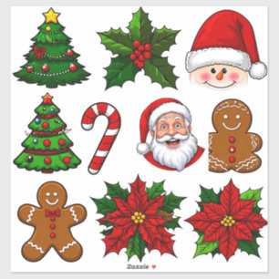 Sticker Collection d'icônes de Noël festives