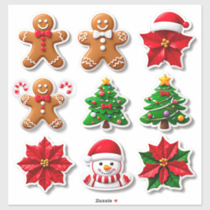 Sticker Collection d'icônes de Noël festives