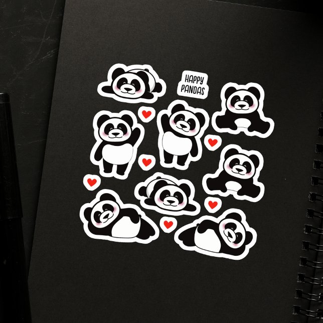 Sticker Collection Panda Animal 8 Pack (Créateur téléchargé)