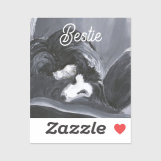 Sticker Collie Bordure Possédant Peinture personnalisée