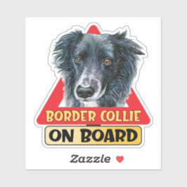 Sticker Collie Frontière À Bord Chien Écossais