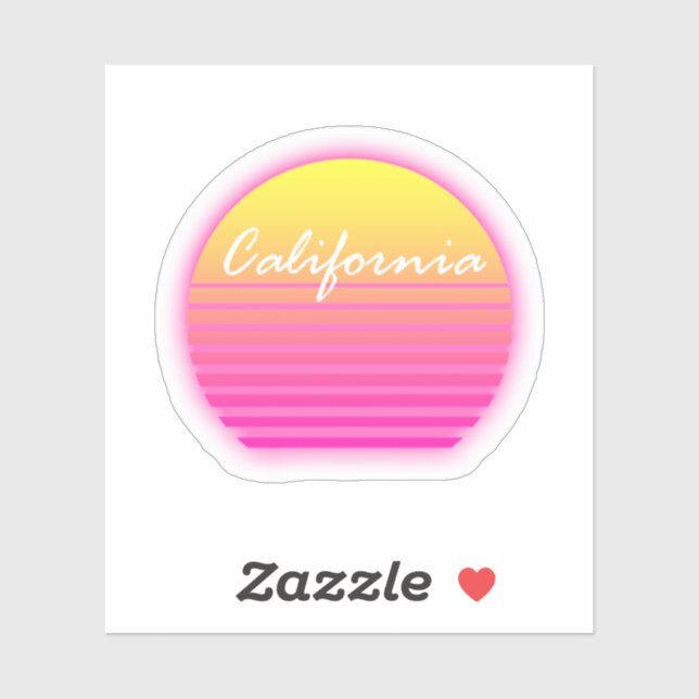 Sticker Colonne de coucher de soleil en Californie (Feuille)