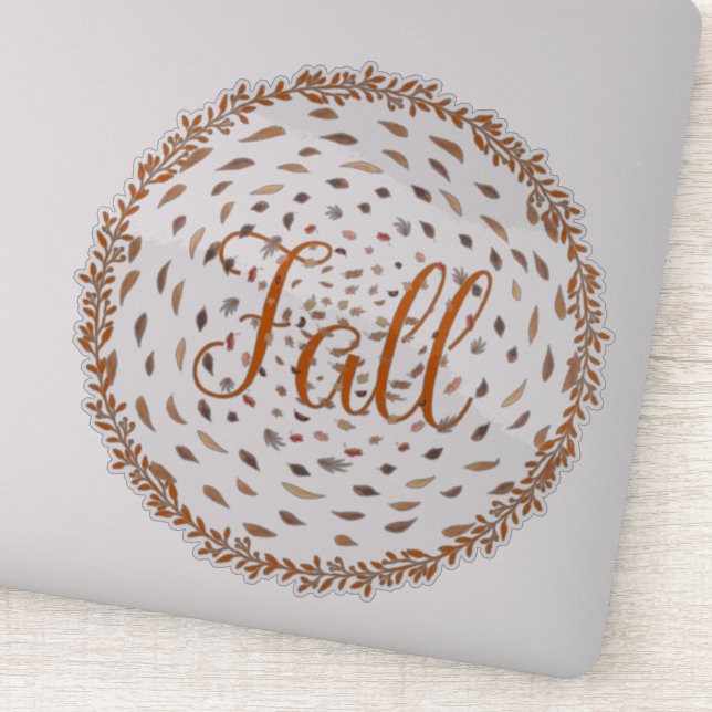 Sticker Colonne feuille tourbillon automne (Détail)