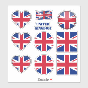 Sticker Colonnes britanniques, British Flag Heart/sport
