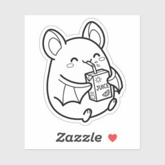 Sticker Color Your Own Kawaii Bat Juice Box Summer