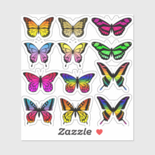 Sticker Colorant de papillon de couleur dégradé