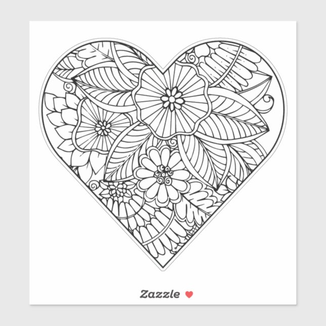 Sticker Coloration des fleurs cardiaques (Feuille)