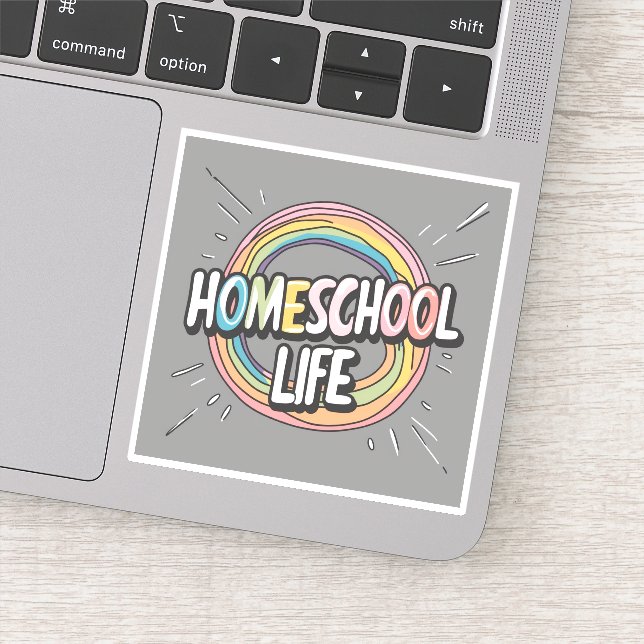 Sticker Coloré Retro Homeschool Life (Détail)