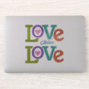 Sticker Colorful Love nom personnalisé