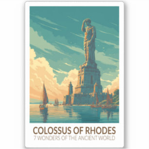 Sticker Colosse de Rhodes Sept Merveilles du Monde Art