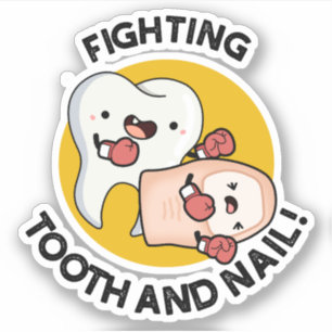 Sticker Combattre Des Puns De Boxe Drôle Pour Les Dents Et