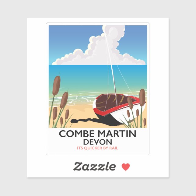 Sticker Combe Martin Devon (Feuille)