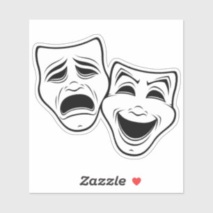 Sticker Comédie Et Tragédie Théâtre Masque La Ligne No