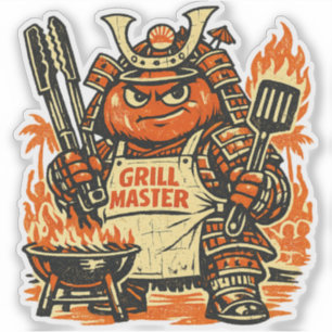 Sticker Commandant BBQ Char Tank tomate — Grill d'été vint