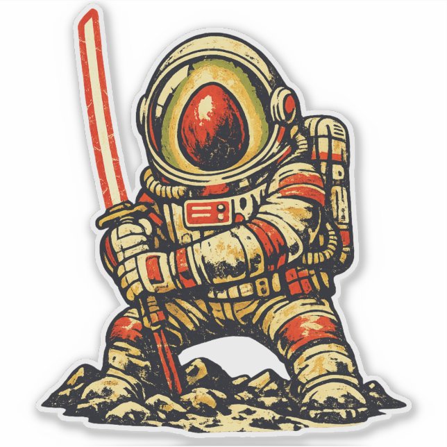 Sticker Commandant de l'espace à l'avocat — Guerre rétro d (Devant)