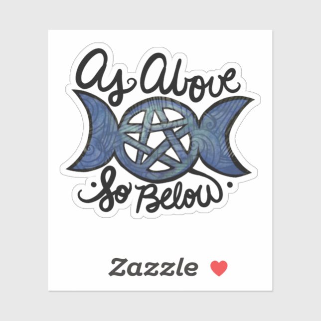 Sticker Comme Ci-Dessous Triple Moon Wiccan Art (Feuille)