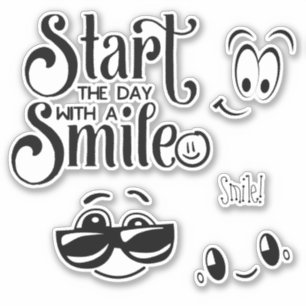 Sticker Commencez la journée avec un devis sourire