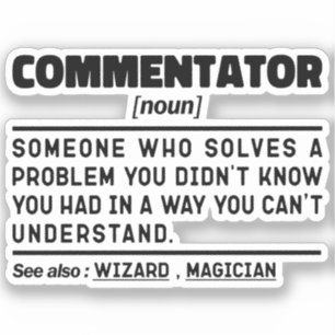 Sticker Commentateur Noun Funny Sport Fan Citation Sarcast