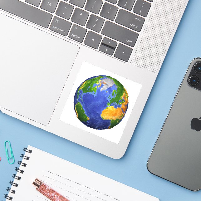 Sticker Complétez La Terre Avec Des Données Topographiques (Ordinateur portable avec iPhone)