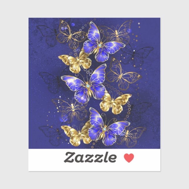 Sticker Composition avec papillons Sapphire (Feuille)