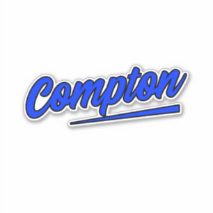 Sticker Compton California Blue Typographie