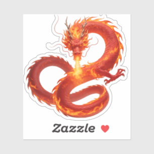 Sticker Conception artistique de fantasy de dragon de feu,