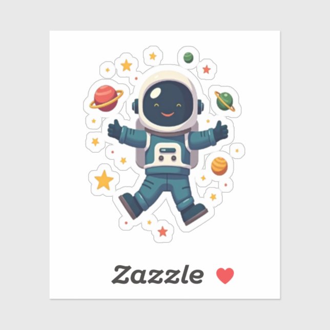 Sticker conception astronaute mignonne (Feuille)