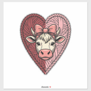 Sticker Conception de broderie vintage de fil de coeur de 