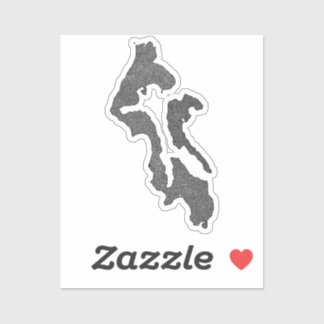 Sticker Conception de carte du comté d'Island de Whidbey I