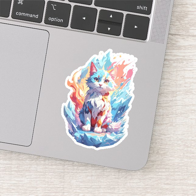 Sticker Conception de chat en cristal mignon Imaginaire (Détail)