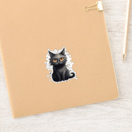 Sticker Conception de chat noir mignon mais effrayant