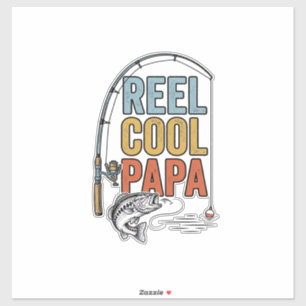 Sticker Conception de chemise de pêche Reel Cool Papa_1