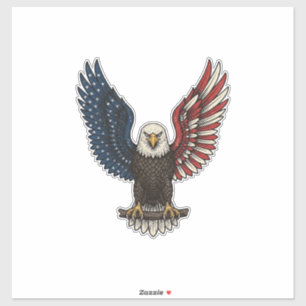 Sticker Conception de chemise vectorielle aigle patriotiqu