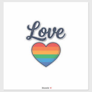 Sticker Conception de chemise vectorielle Love Rainbow Hea