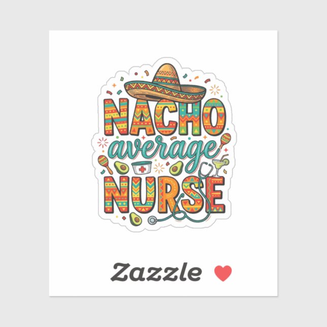 Sticker Conception de chemise vectorielle Nacho Average Nu (Feuille)