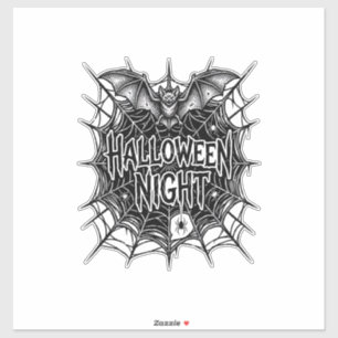 Sticker Conception de chemise vintage Halloween Night Bat