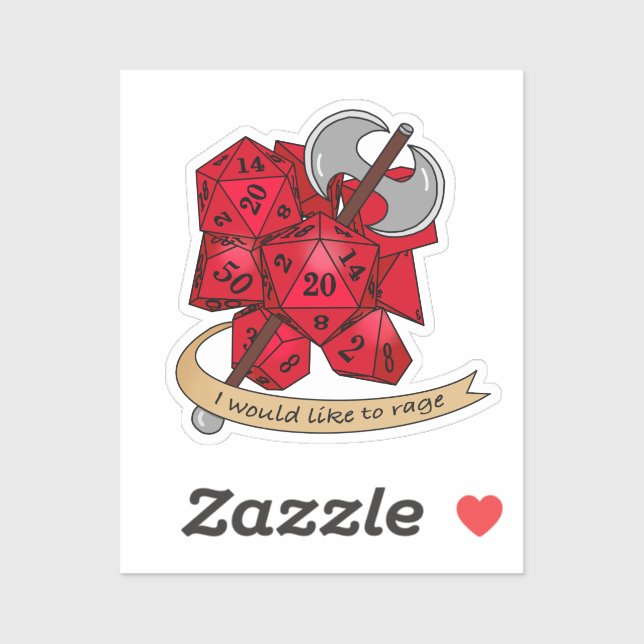 Sticker Conception de dés barbares (Feuille)