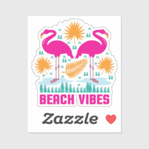 Sticker Conception de flamants roses de vibes de plage
