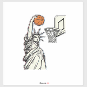 Sticker Conception de gravure vintage de dunk de basketbal