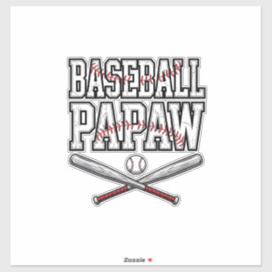 Sticker Conception de gravure vintage Papaw de baseball_1